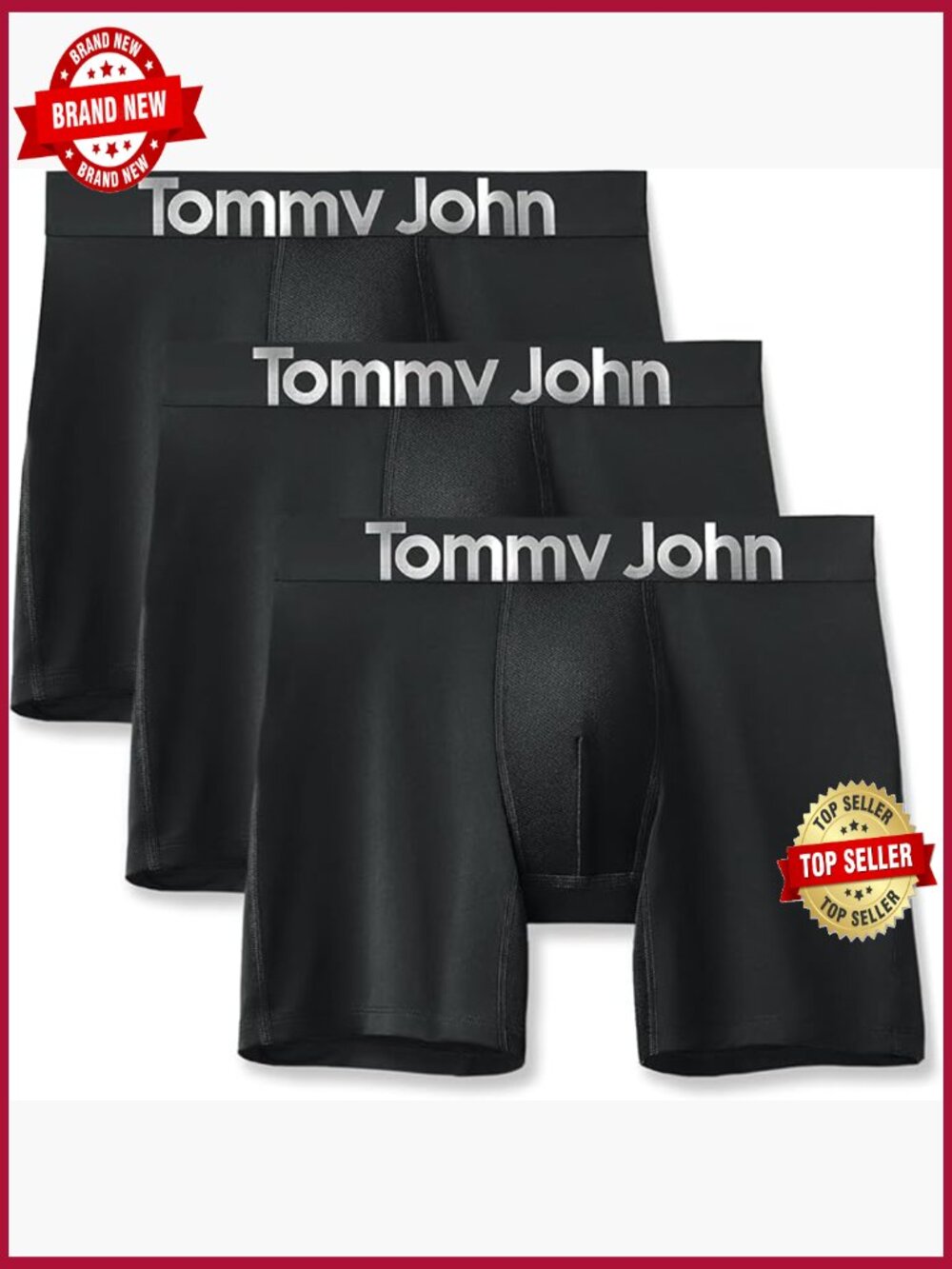 Men's 6" Mid-Length Boxer Briefs Performance Underwear Moisture Wicking